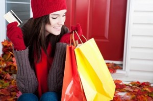A young lady shopping