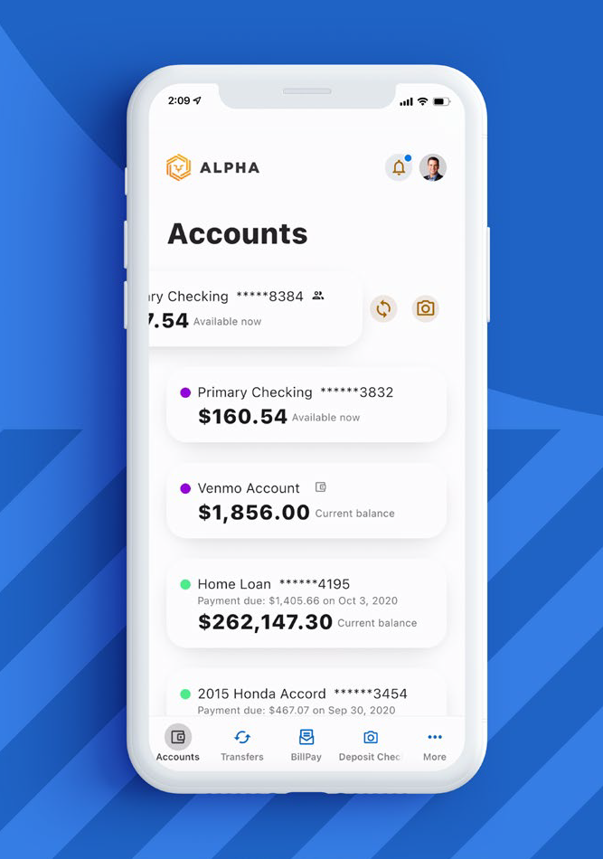 AccountScreen Refreshing online banking accounts