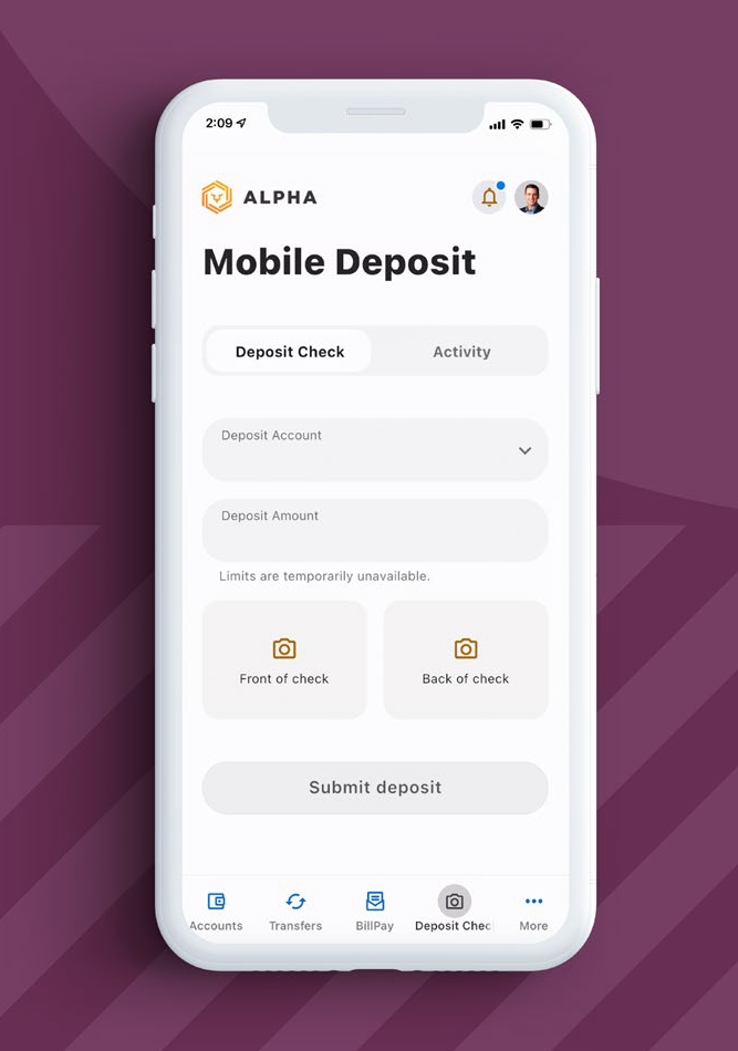 AccountScreen3 Mobile Deposit Online Banking