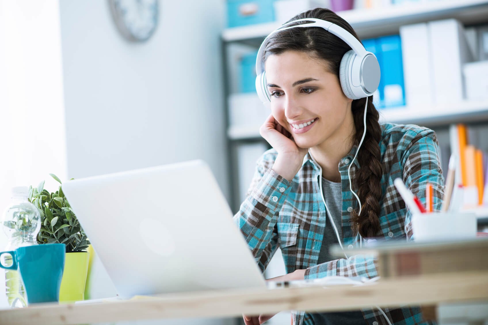 Woman with headphones