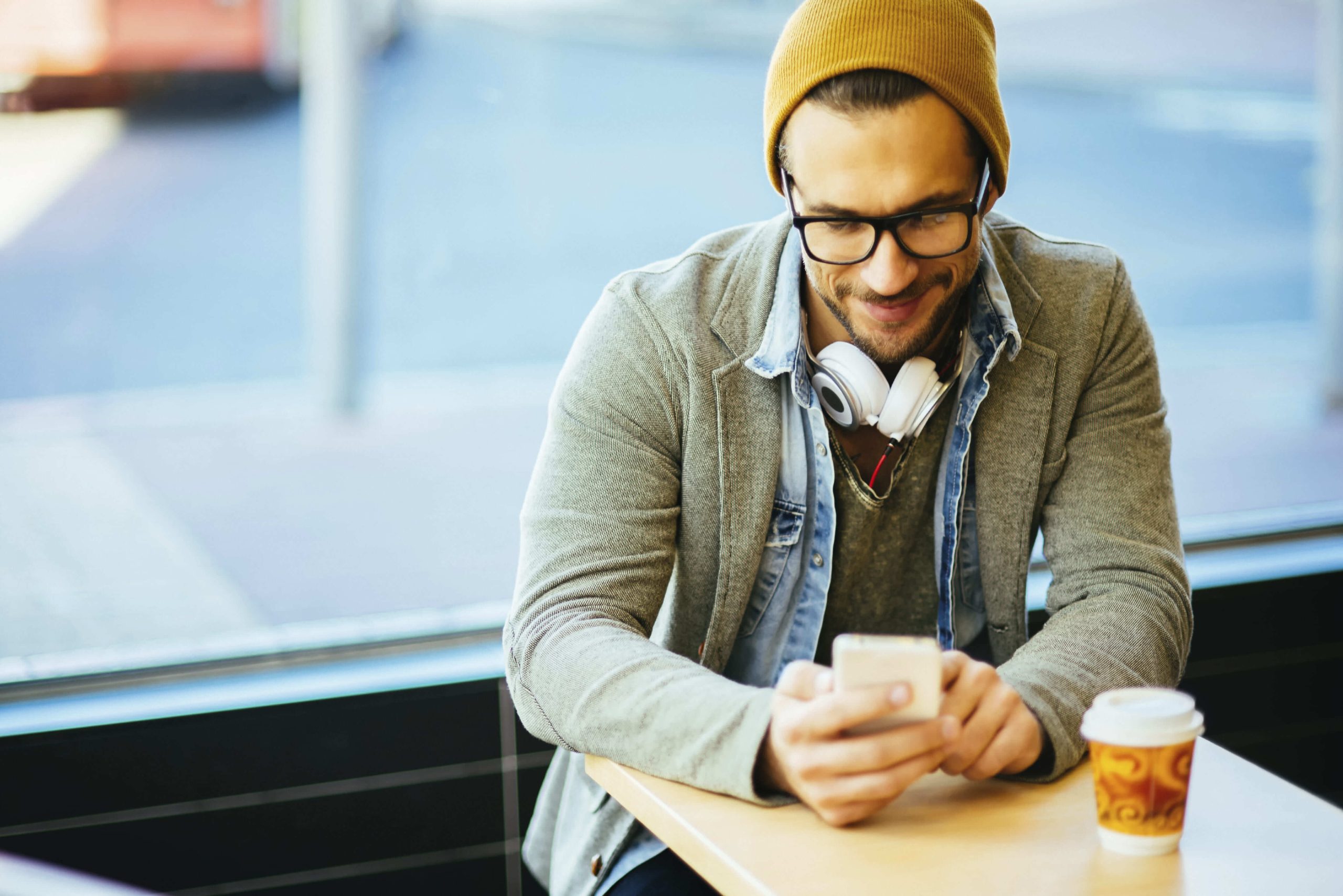 A man texting