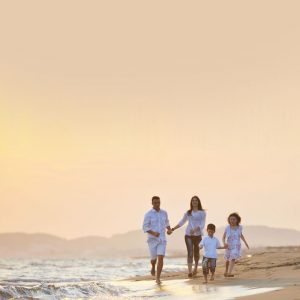 happy family at the beach