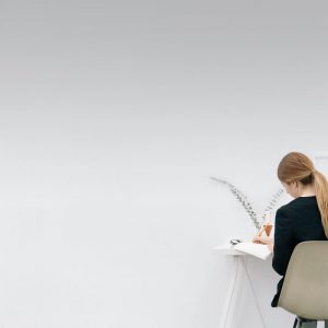 a lady working