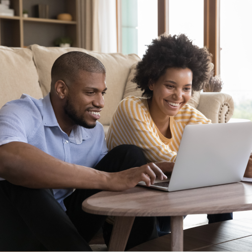 couple with laptop