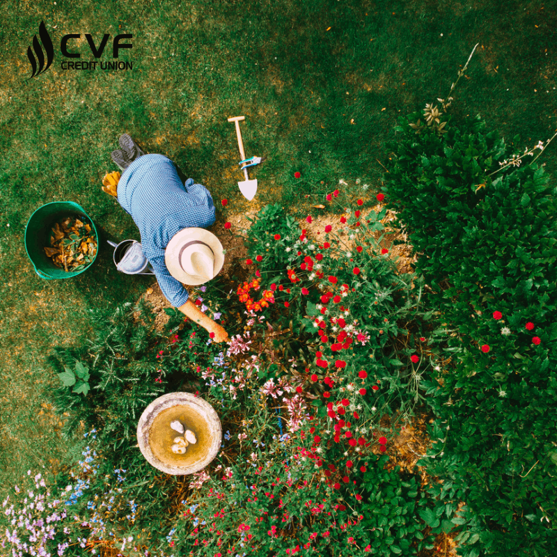 Gardening aerial view